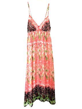 SHE'S COOL - WOMEN SPAGUETTI STRAPLIGHT WEIGHT FLORAL MAXI DRESS SIZE MEDIUM